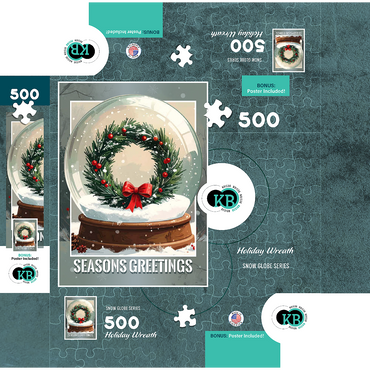 Holiday Wreath 500 Jigsaw Puzzle box 3D Modell