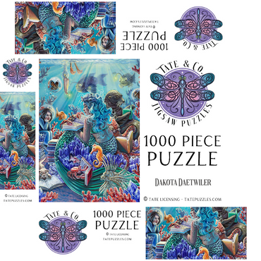 Undersea Library Reading Mermaid - Dakota Daetwiler 1000 Jigsaw Puzzle box 3D Modell