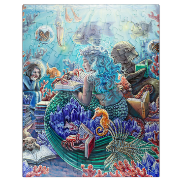 puzzleplate Undersea Library Reading Mermaid - Dakota Daetwiler 100 Jigsaw Puzzle