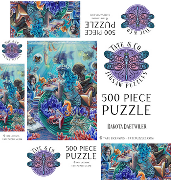 Undersea Library Reading Mermaid - Dakota Daetwiler 500 Jigsaw Puzzle box 3D Modell