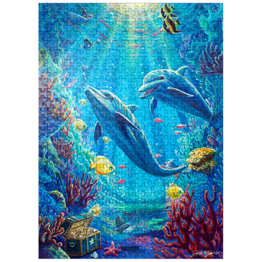 puzzleplate Under The Sea Dolphins Coral Reef - Dakota Daetwiler 500 Jigsaw Puzzle