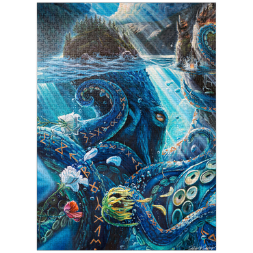 puzzleplate The Wrath of What Lies Beneath Octopus - Dakota Daetwiler 1000 Jigsaw Puzzle