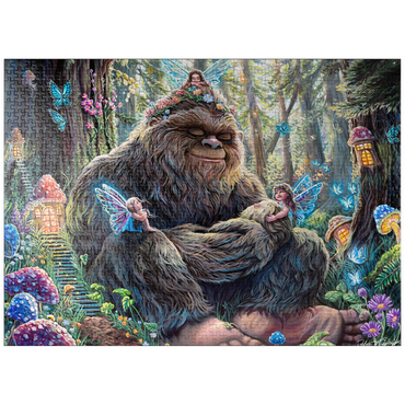puzzleplate Peaceful Bigfoot Sasquatch with Fairies - Dakota Daetwiler 1000 Jigsaw Puzzle