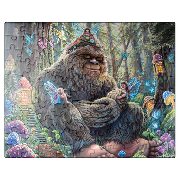 puzzleplate Peaceful Bigfoot Sasquatch with Fairies - Dakota Daetwiler 100 Jigsaw Puzzle