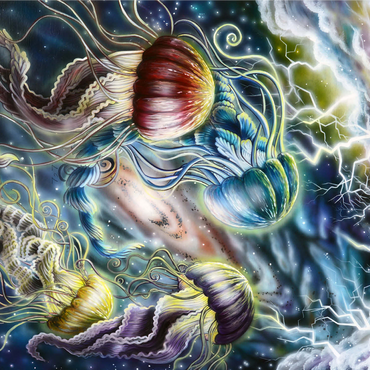 Jellyfish in Space Galaxy - Dakota Daetwiler 1000 Jigsaw Puzzle 3D Modell