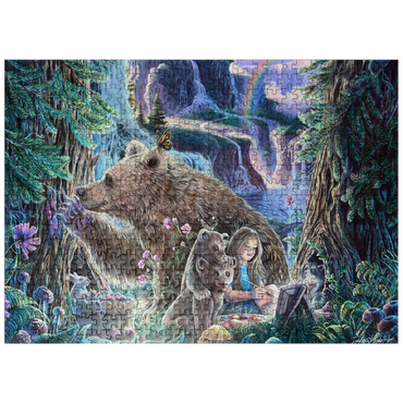 puzzleplate Inner Peace Brown Bears at waterfall - Dakota Daetwiler 500 Jigsaw Puzzle