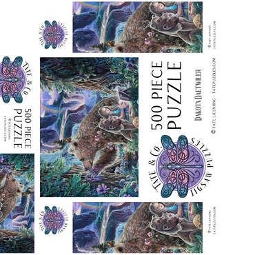 Inner Peace Brown Bears at waterfall - Dakota Daetwiler 500 Jigsaw Puzzle box 3D Modell