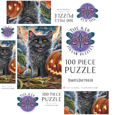 Spooky Kitty, Black Cat Halloween - Dakota Daetwiler 100 Jigsaw Puzzle box 3D Modell