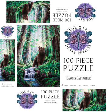 Guardian Bear in redwood forest - Dakota Daetwiler 100 Jigsaw Puzzle box 3D Modell