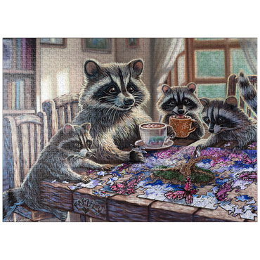 puzzleplate Raccoon family Time - Dakota Daetwiler 1000 Jigsaw Puzzle