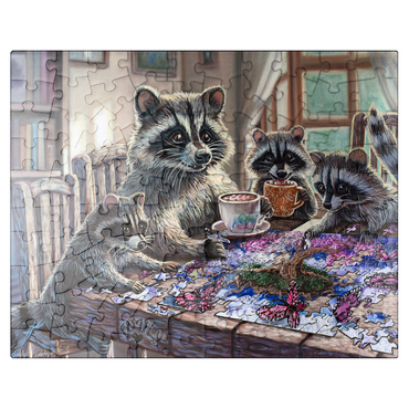 puzzleplate Raccoon family Time - Dakota Daetwiler 100 Jigsaw Puzzle