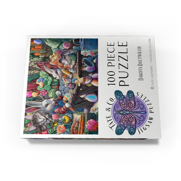 Easter Egg Painting w/ Bunnies kitten ducks - Dakota Daetwiler 100 Jigsaw Puzzle box view3