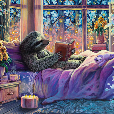 Relaxing Sloth Reading - Dakota Daetwiler 100 Jigsaw Puzzle 3D Modell
