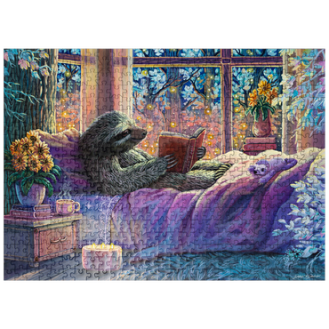 puzzleplate Relaxing Sloth Reading - Dakota Daetwiler 500 Jigsaw Puzzle