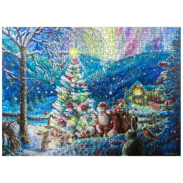 puzzleplate Christmas Tree with Santa & northern lights - Dakota Daetwiler 500 Jigsaw Puzzle