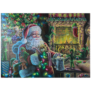 puzzleplate Christmas Mischief, Santa and elves - Dakota Daetwiler 1000 Jigsaw Puzzle