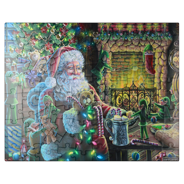 puzzleplate Christmas Mischief, Santa and elves - Dakota Daetwiler 100 Jigsaw Puzzle