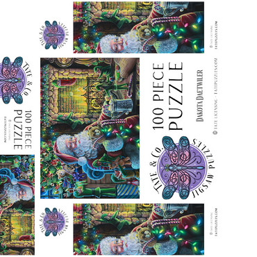 Christmas Mischief, Santa and elves - Dakota Daetwiler 100 Jigsaw Puzzle box 3D Modell