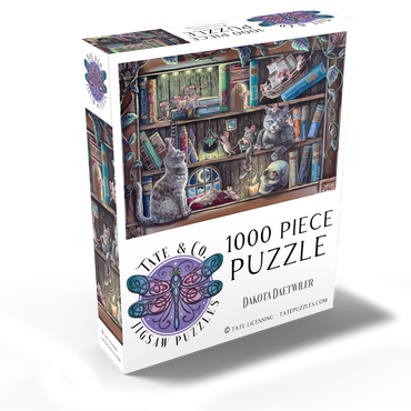 Cat & Mouse Library Bookshelf - Dakota Daetwiler 1000 Jigsaw Puzzle box view2