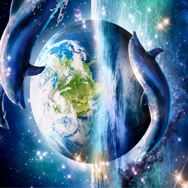 Star Dolphin from the Deep Space Seas - Random Galaxy 100 Jigsaw Puzzle 3D Modell