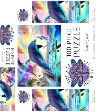 Cosmic Rainbow Dolphin of the Outer Seas - Random Galaxy 100 Jigsaw Puzzle box 3D Modell