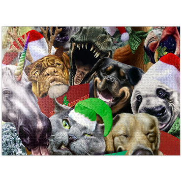 puzzleplate Festive Animal Christmas Carollers - Random Galaxy 1000 Jigsaw Puzzle