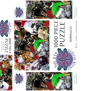 Festive Animal Christmas Carollers - Random Galaxy 1000 Jigsaw Puzzle box 3D Modell