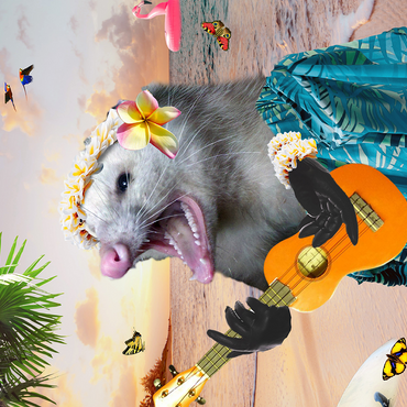 Aloha Opossum Enjoying Hawaiian Vibes - Random Galaxy 500 Jigsaw Puzzle 3D Modell