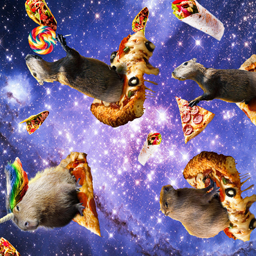 Space Capybara Enjoying a Cosmic Pizza Feast - Random Galaxy 500 Jigsaw Puzzle 3D Modell
