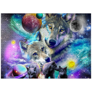 puzzleplate Lone Space Wolf Howling Among the Stars - Random Galaxy 1000 Jigsaw Puzzle