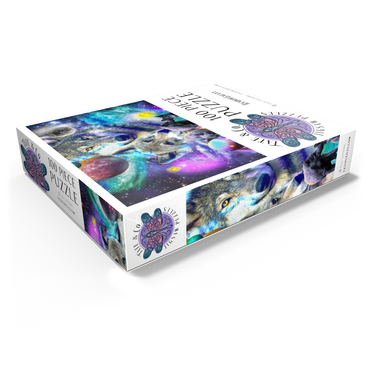 Lone Space Wolf Howling Among the Stars - Random Galaxy 100 Jigsaw Puzzle box view1