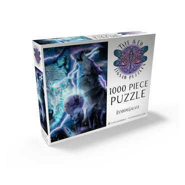 Lightning Wolf Howling Beneath the Moon - Random Galaxy 1000 Jigsaw Puzzle box view2