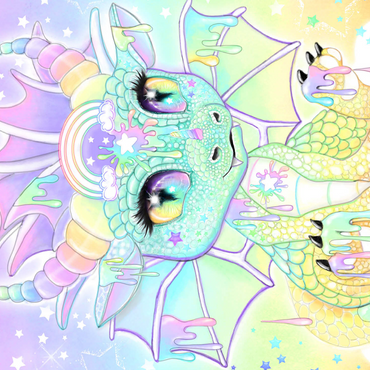 Sweet Pastel Lil Dragon - Sheena Pike 500 Jigsaw Puzzle 3D Modell