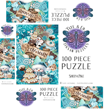 Sweet Snowman Christmas Stack - Sheena Pike 100 Jigsaw Puzzle box 3D Modell