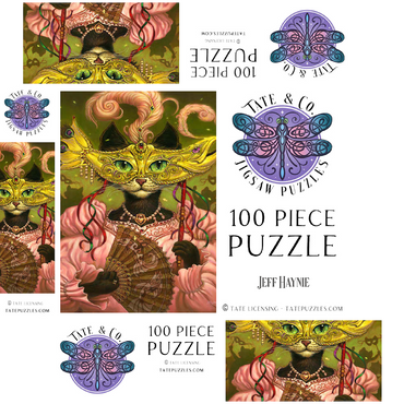 Incatneato Mardi Gras Cat - Jeff Haynie 100 Jigsaw Puzzle box 3D Modell