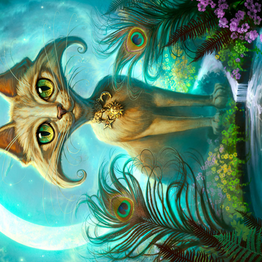 Reflections Cat Green Reflection Pool - Jeff Haynie 500 Jigsaw Puzzle 3D Modell