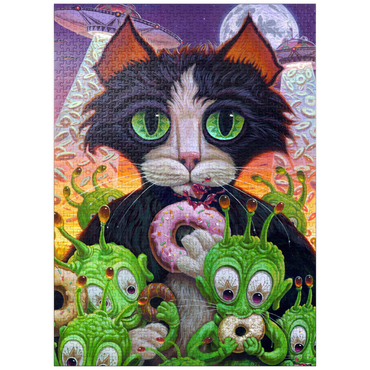 puzzleplate Cats Aliens And Donuts - Jeff Haynie 1000 Jigsaw Puzzle