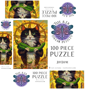Green Chile Cat - Jeff Haynie 100 Jigsaw Puzzle box 3D Modell