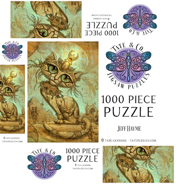 Cleopatra Egyptian Cat - Jeff Haynie 1000 Jigsaw Puzzle box 3D Modell