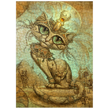 puzzleplate Cleopatra Egyptian Cat - Jeff Haynie 500 Jigsaw Puzzle