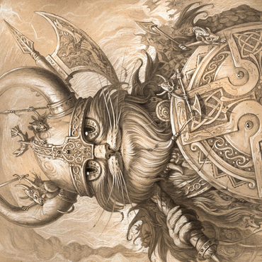 Hagar The Hairy Viking Cat - Jeff Haynie 500 Jigsaw Puzzle 3D Modell