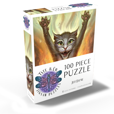 Psycho Cat - Jeff Haynie 100 Jigsaw Puzzle box view2