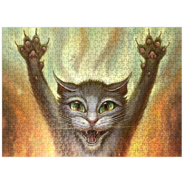 puzzleplate Psycho Cat - Jeff Haynie 500 Jigsaw Puzzle