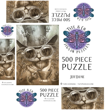 Steampunk Cat Daddy - Jeff Haynie 500 Jigsaw Puzzle box 3D Modell