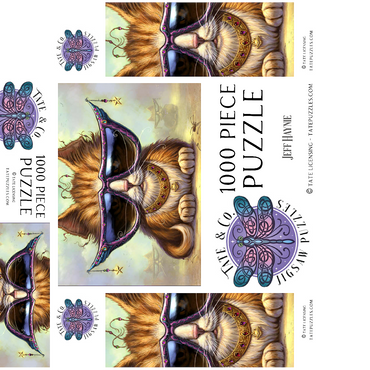 Just Be Sunglasses Cool Cat - Jeff Haynie 1000 Jigsaw Puzzle box 3D Modell