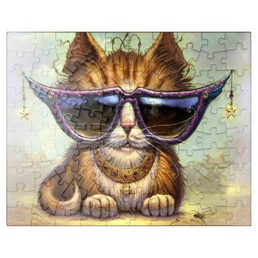 puzzleplate Just Be Sunglasses Cool Cat - Jeff Haynie 100 Jigsaw Puzzle