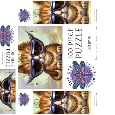 Just Be Sunglasses Cool Cat - Jeff Haynie 100 Jigsaw Puzzle box 3D Modell