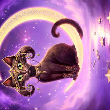 Luna Crescent Moon Cat - Jeff Haynie 1000 Jigsaw Puzzle 3D Modell