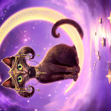 Luna Crescent Moon Cat - Jeff Haynie 500 Jigsaw Puzzle 3D Modell