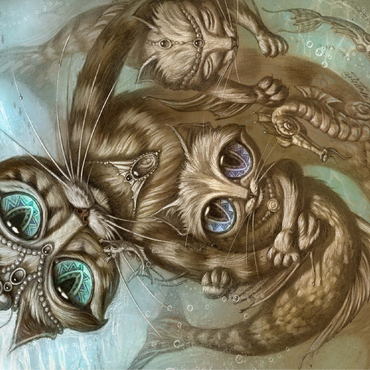 PurrMaid Mermaid Cat - Jeff Haynie 100 Jigsaw Puzzle 3D Modell